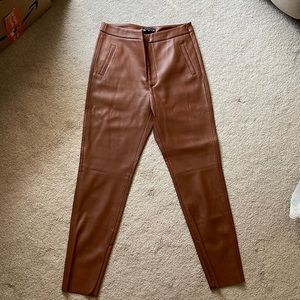 Zara Brown Leather Legging - NWOT